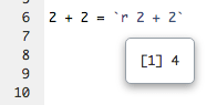 Output from an inline R expression in the notebook.