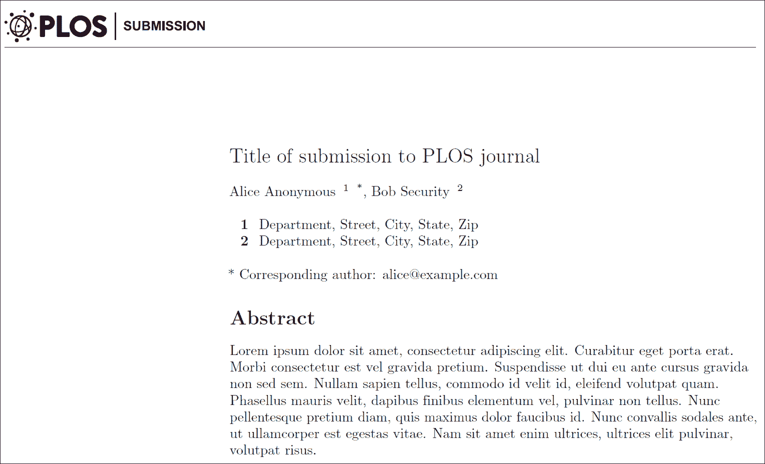 Two journal templates in the rticles package (PLOS and Springer).